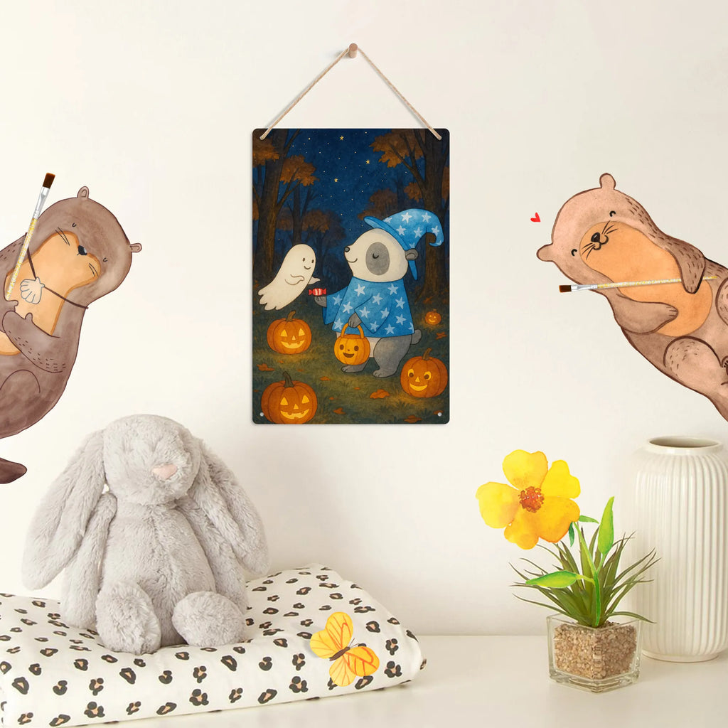 Metalowy szyld do malowania po numerach Panda Czarodziej Design Halloween, dekoracje, Martinssingen, dekoracja, prezenty, dawanie