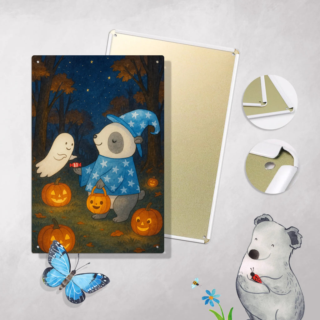 Metalowy szyld do malowania po numerach Panda Czarodziej Design Halloween, dekoracje, Martinssingen, dekoracja, prezenty, dawanie