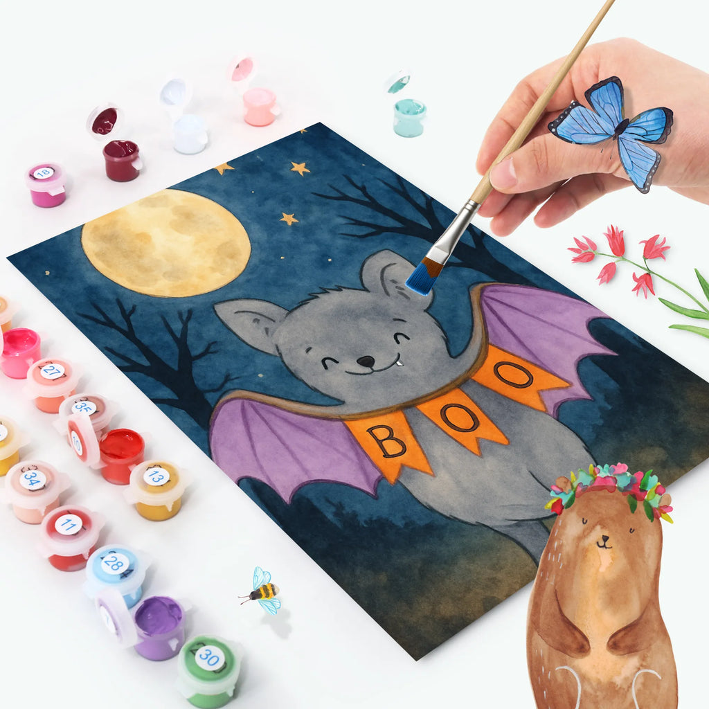 Malowanie według numerów nietoperz Buu Design Baseln, Künstler, Malen, Kunstwerk, Kreativität, Ausmalbild, Malen nach Zahlen, DIY, Bastelidee, Halloween, Deko, Martinssingen, Dekoration, Geschenke, Schenken