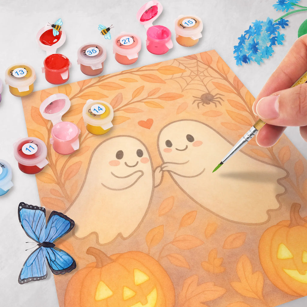 Malowanie według numerów Duchy miłość Design Halloween, dekoracje, Martinssingen, dekoracja, prezenty, dawanie