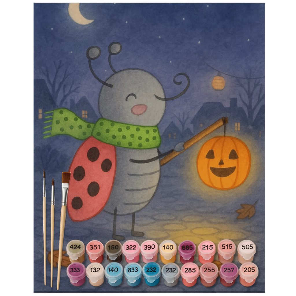 Paint by Numbers Smörle Lantern Design DIY, Künstler, Baseln, Malen nach Zahlen, Bastelidee, Ausmalbild, Kunstwerk, Kreativität, Malen, Halloween, Deko, Martinssingen, Dekoration, Geschenke, Schenken, Marienkäfer, Laterne, Herbst