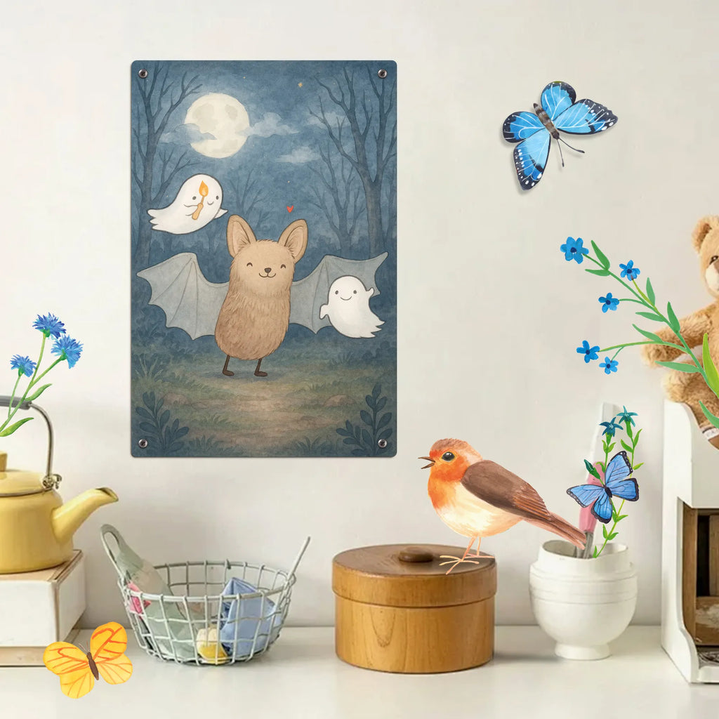 Paint by Numbers Metal Sign Bat Ghosts Design Halloween, decoration, Martin singing, decor, gifts, giving