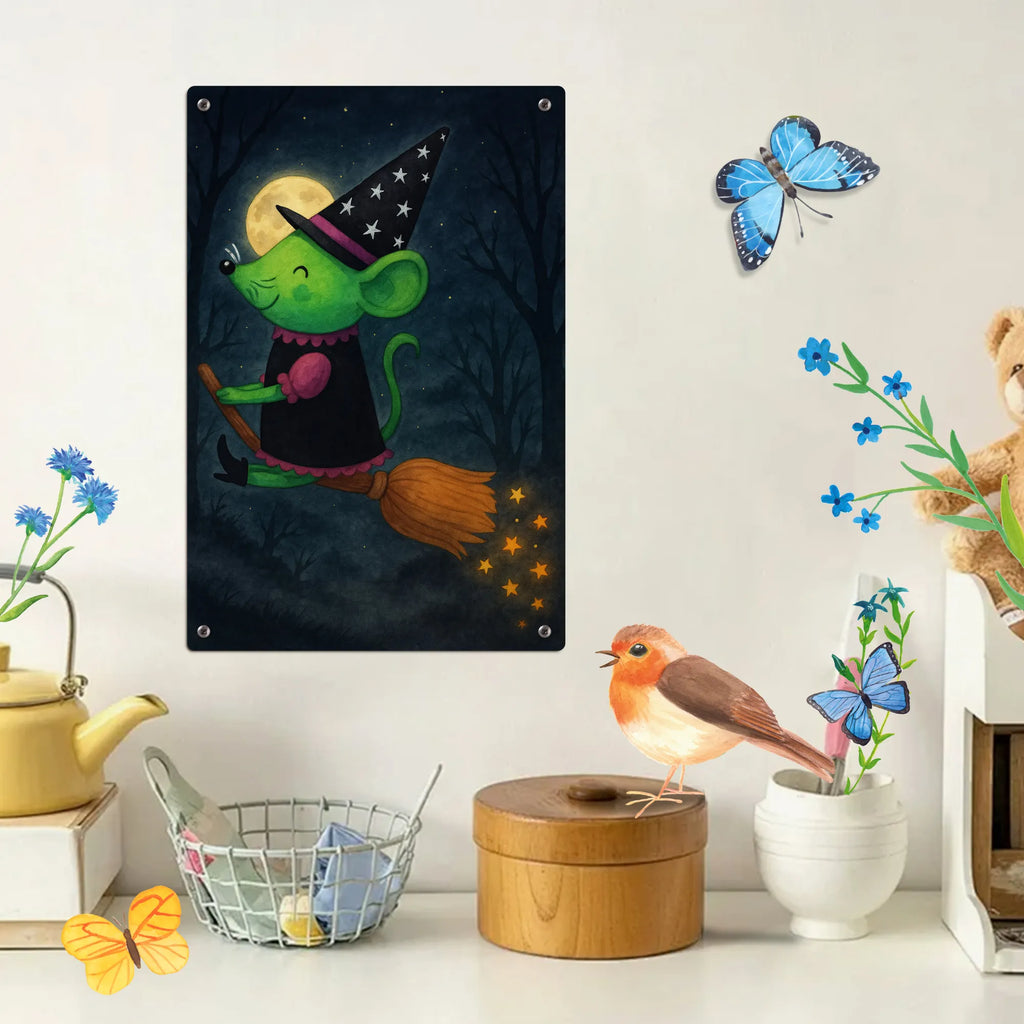 Metalowy szyld do malowania po numerach Czarownica lata Design Halloween, dekoracje, Martinssingen, dekoracja, prezenty, dawanie