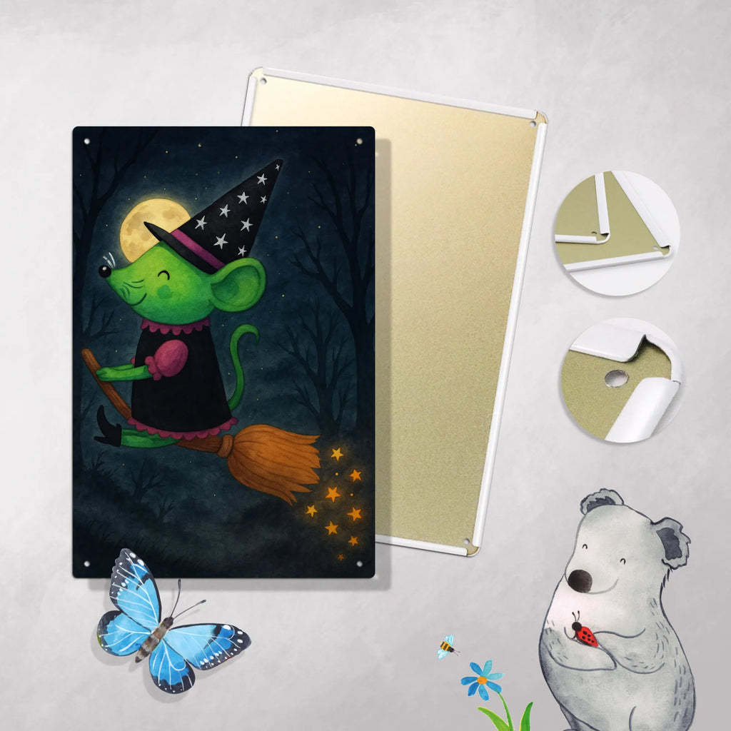 Metalowy szyld do malowania po numerach Czarownica lata Design Halloween, dekoracje, Martinssingen, dekoracja, prezenty, dawanie