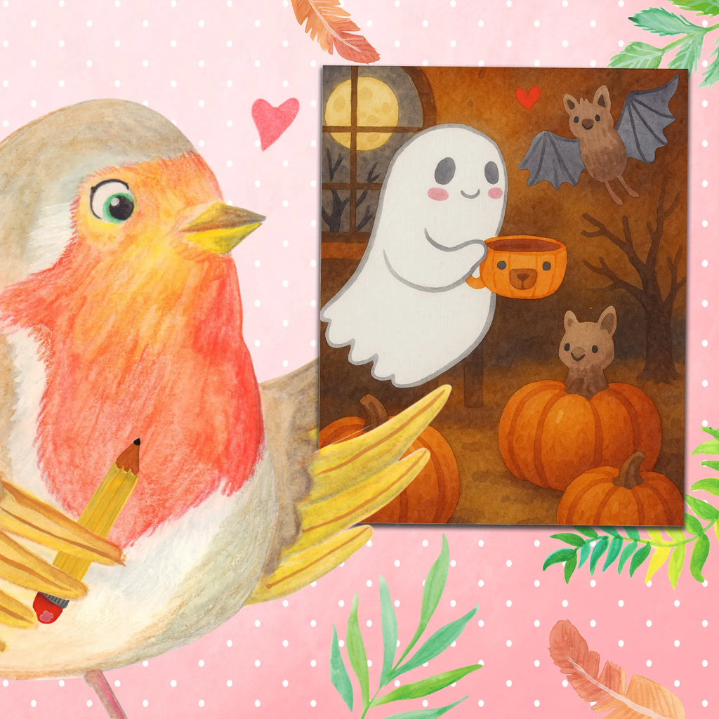 Malowanie według numerów Duch kawa Design Kreativität, Malen, DIY, Malen nach Zahlen, Baseln, Bastelidee, Kunstwerk, Ausmalbild, Künstler, Halloween, Deko, Martinssingen, Dekoration, Geschenke, Schenken, Kaffee, Gespenst