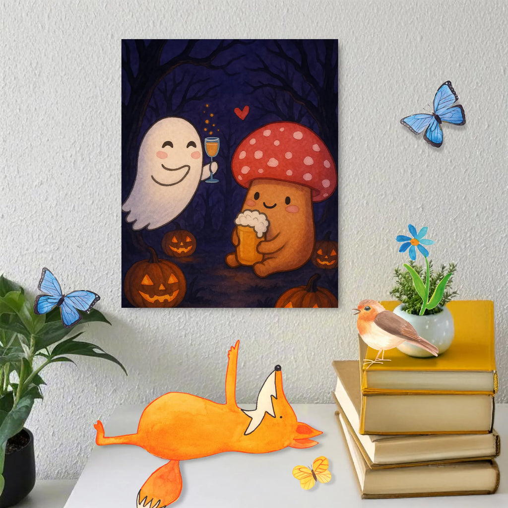 Paint by Numbers Ghost Cheers Design Bastelidee, Malen nach Zahlen, Kreativität, Baseln, DIY, Künstler, Ausmalbild, Kunstwerk, Malen, Halloween, Deko, Martinssingen, Dekoration, Geschenke, Schenken, Sekt, Fliegenpilz, Bier, Gespenst, Pils