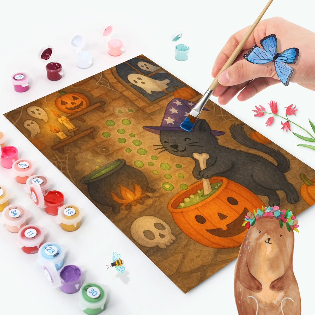 Paint by Numbers Male Cat Cauldron Design DIY, Ausmalbild, Malen nach Zahlen, Malen, Bastelidee, Kreativität, Künstler, Kunstwerk, Baseln, Halloween, Deko, Martinssingen, Dekoration, Geschenke, Schenken, Hexenkessel, Zaubertrank, Kater, Hexe, Zaubern