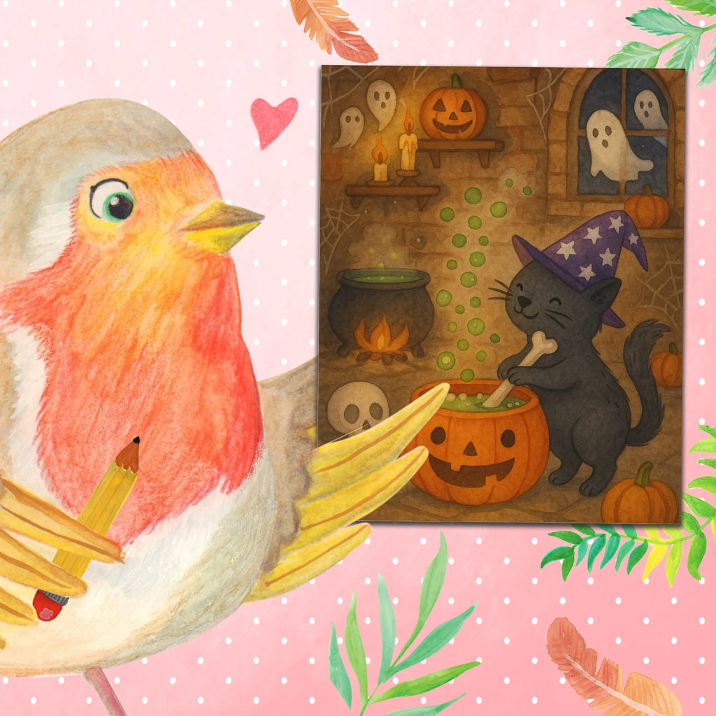 Paint by Numbers Male Cat Cauldron Design DIY, Ausmalbild, Malen nach Zahlen, Malen, Bastelidee, Kreativität, Künstler, Kunstwerk, Baseln, Halloween, Deko, Martinssingen, Dekoration, Geschenke, Schenken, Hexenkessel, Zaubertrank, Kater, Hexe, Zaubern