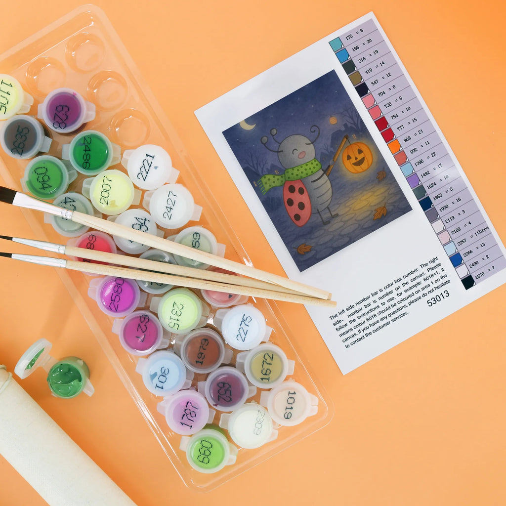 Paint by Numbers Smörle Lantern Design DIY, Künstler, Baseln, Malen nach Zahlen, Bastelidee, Ausmalbild, Kunstwerk, Kreativität, Malen, Halloween, Deko, Martinssingen, Dekoration, Geschenke, Schenken, Marienkäfer, Laterne, Herbst