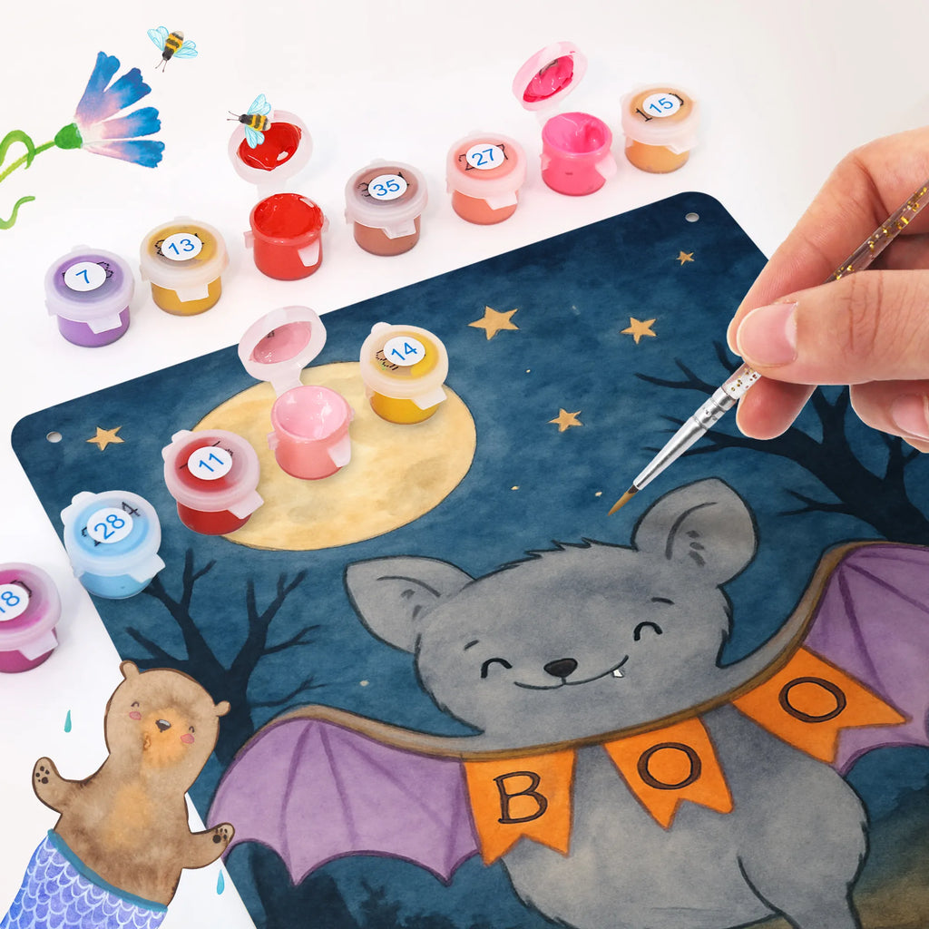 Paint by Numbers Metal Sign Bat Boo Design Halloween, decoration, Martin singing, decor, gifts, giving