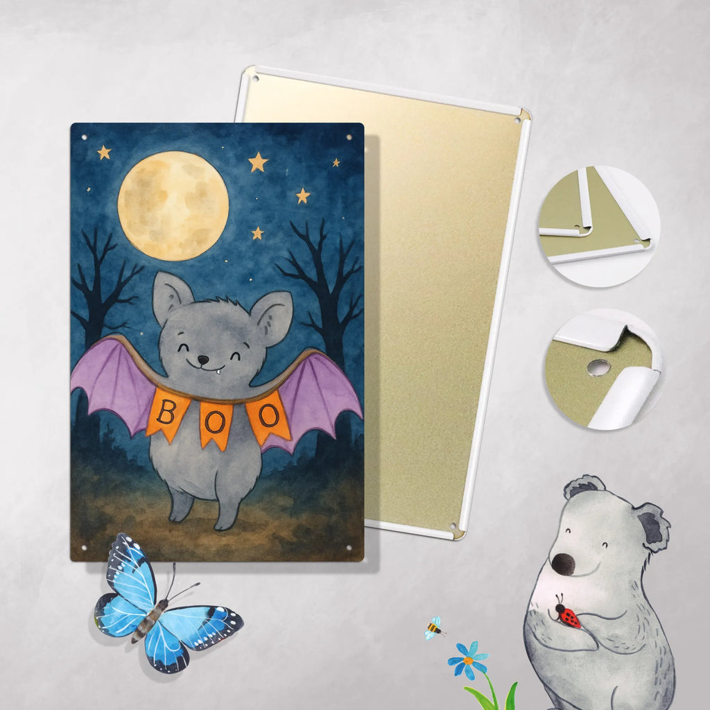 Paint by Numbers Metal Sign Bat Boo Design Halloween, decoration, Martin singing, decor, gifts, giving