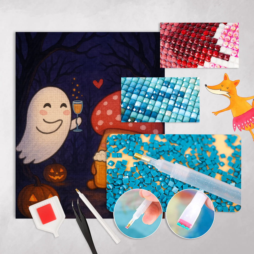 Diamond Painting Ghost Cheers Design Halloween, decoration, Martin singing, decor, gifts, giving