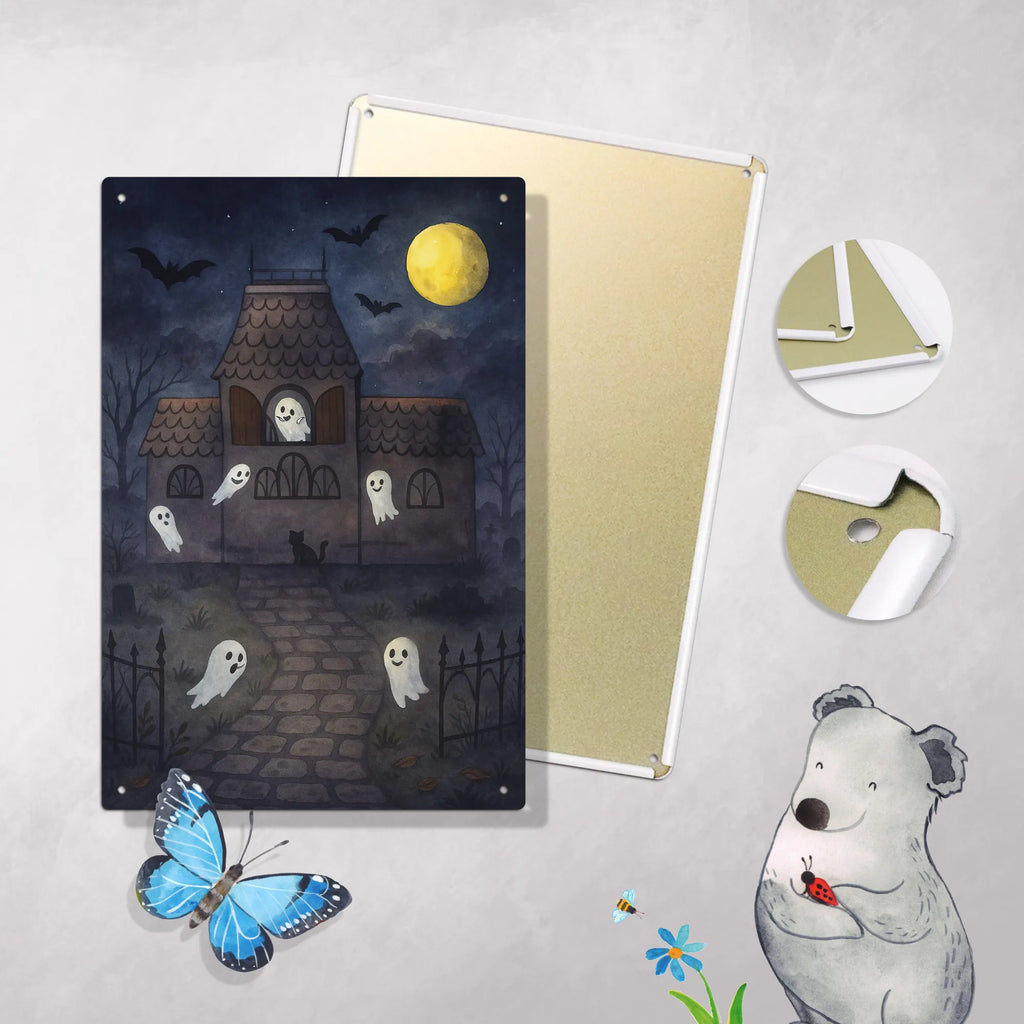 Malen nach Zahlen Metallschild Geister Villa Design Ausmalbild, Kreativität, Bastelidee, Malen nach Zahlen, Baseln, DIY, Malen, Künstler, Kunstwerk, Halloween, Deko, Martinssingen, Dekoration, Geschenke, Schenken