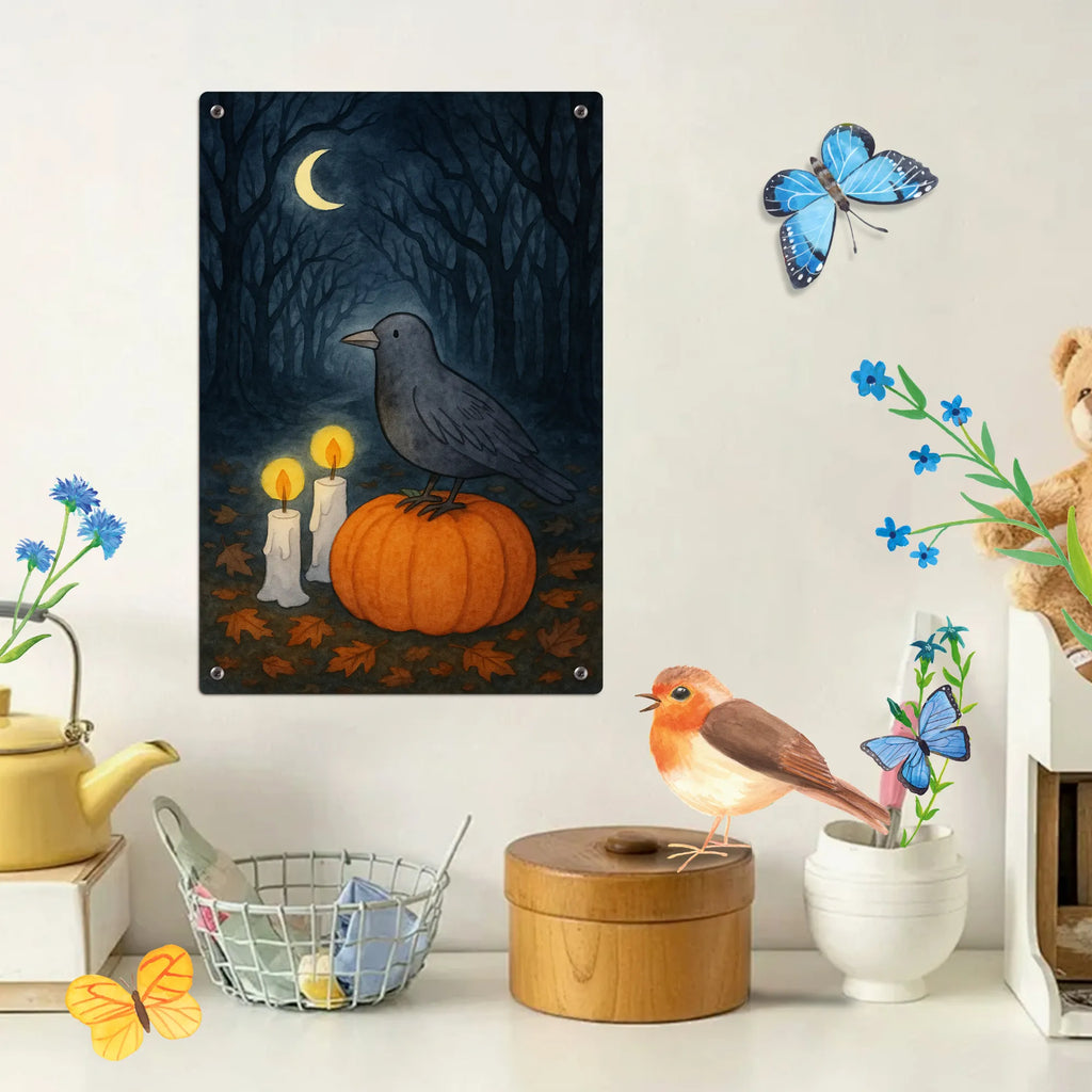 Malen nach Zahlen Metallschild Krähe Halloween Design Malen, Künstler, Baseln, Kreativität, Bastelidee, DIY, Ausmalbild, Malen nach Zahlen, Kunstwerk, Halloween, Deko, Martinssingen, Dekoration, Geschenke, Schenken