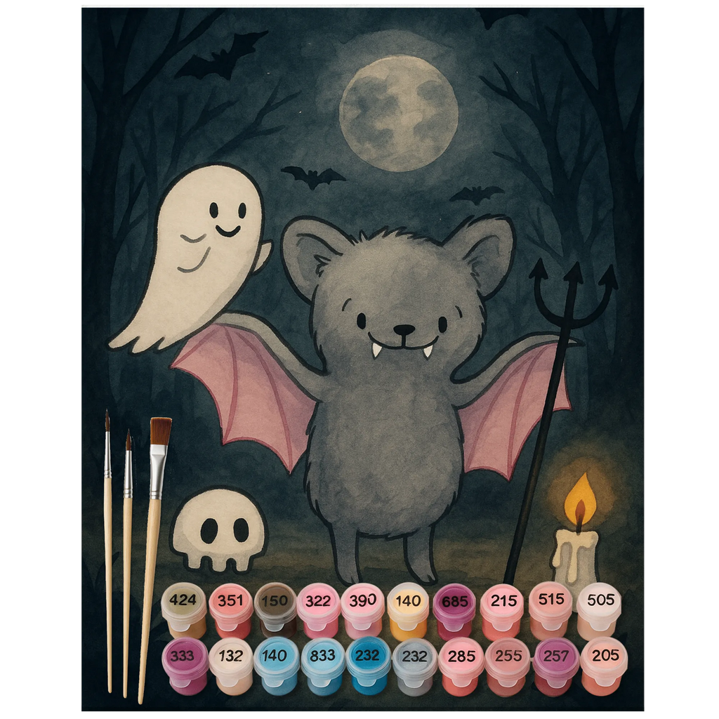 Malowanie według numerów Nietoperz Drakula Design Halloween, dekoracje, Martinssingen, dekoracja, prezenty, dawanie