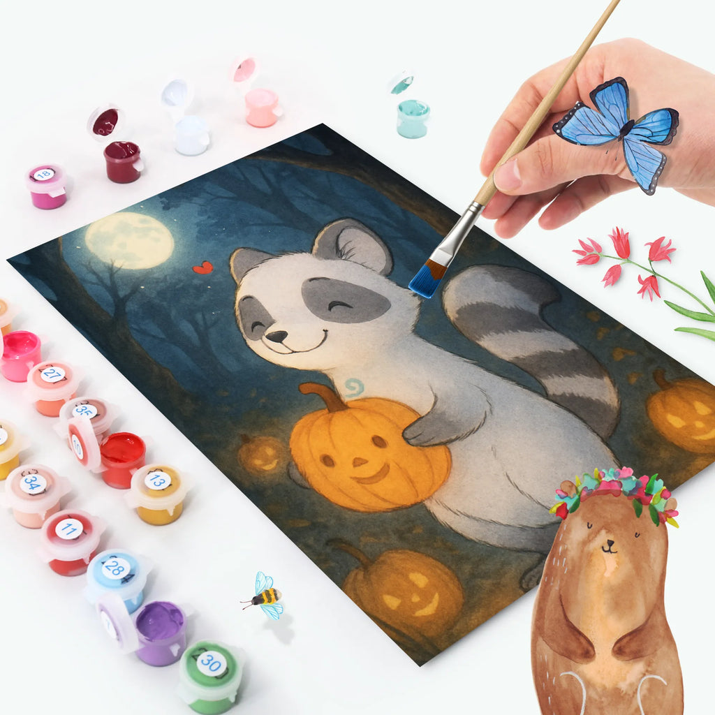 Malowanie według numerów szop pracz dynia Design Halloween, dekoracje, Martinssingen, dekoracja, prezenty, dawanie