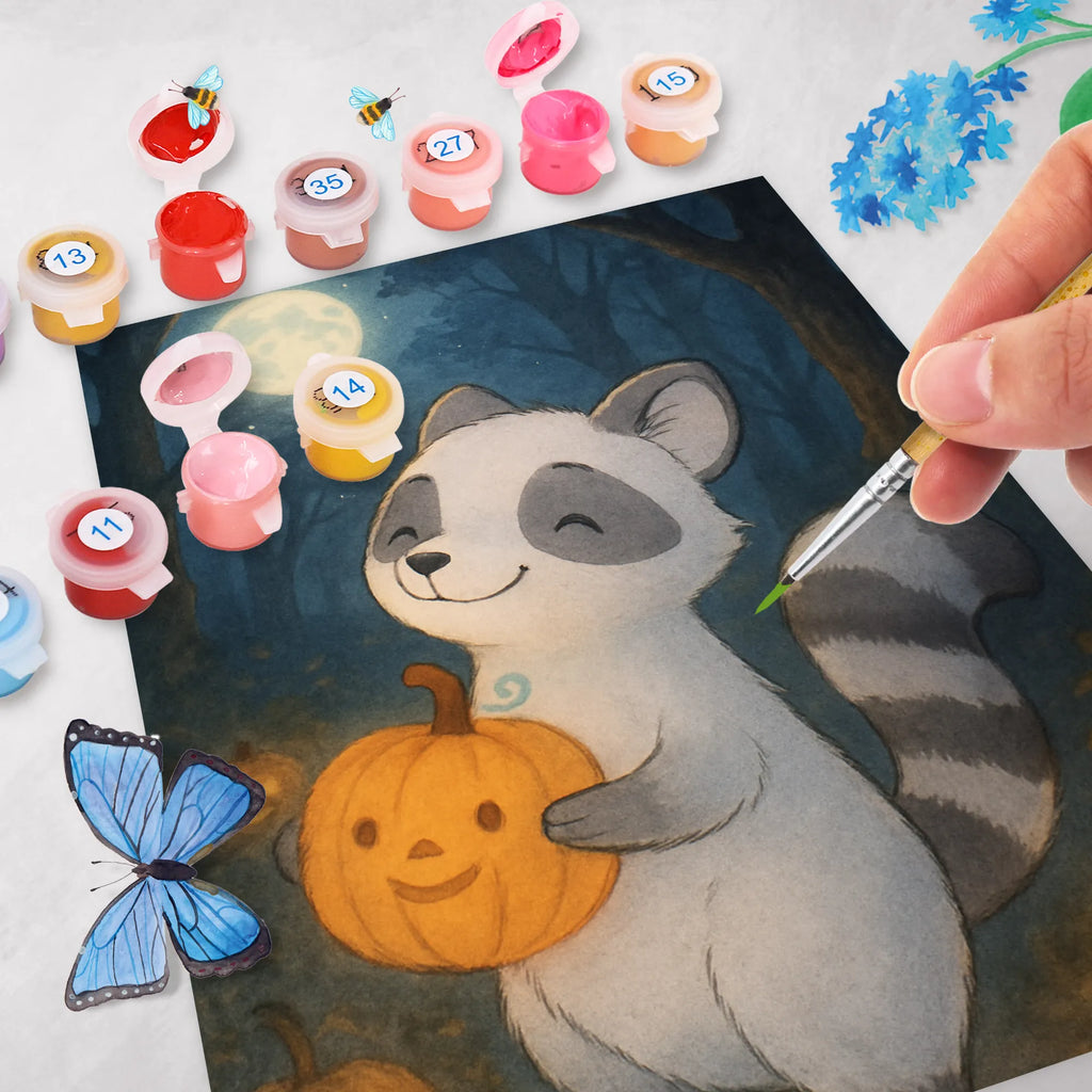 Malowanie według numerów szop pracz dynia Design Halloween, dekoracje, Martinssingen, dekoracja, prezenty, dawanie