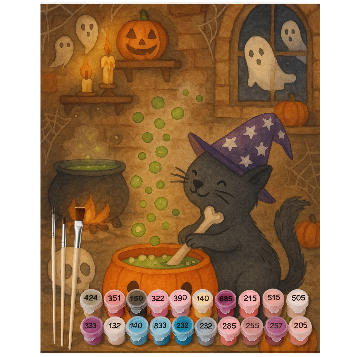 Paint by Numbers Male Cat Cauldron Design decoration, gifts, Martin singing, decor, giving