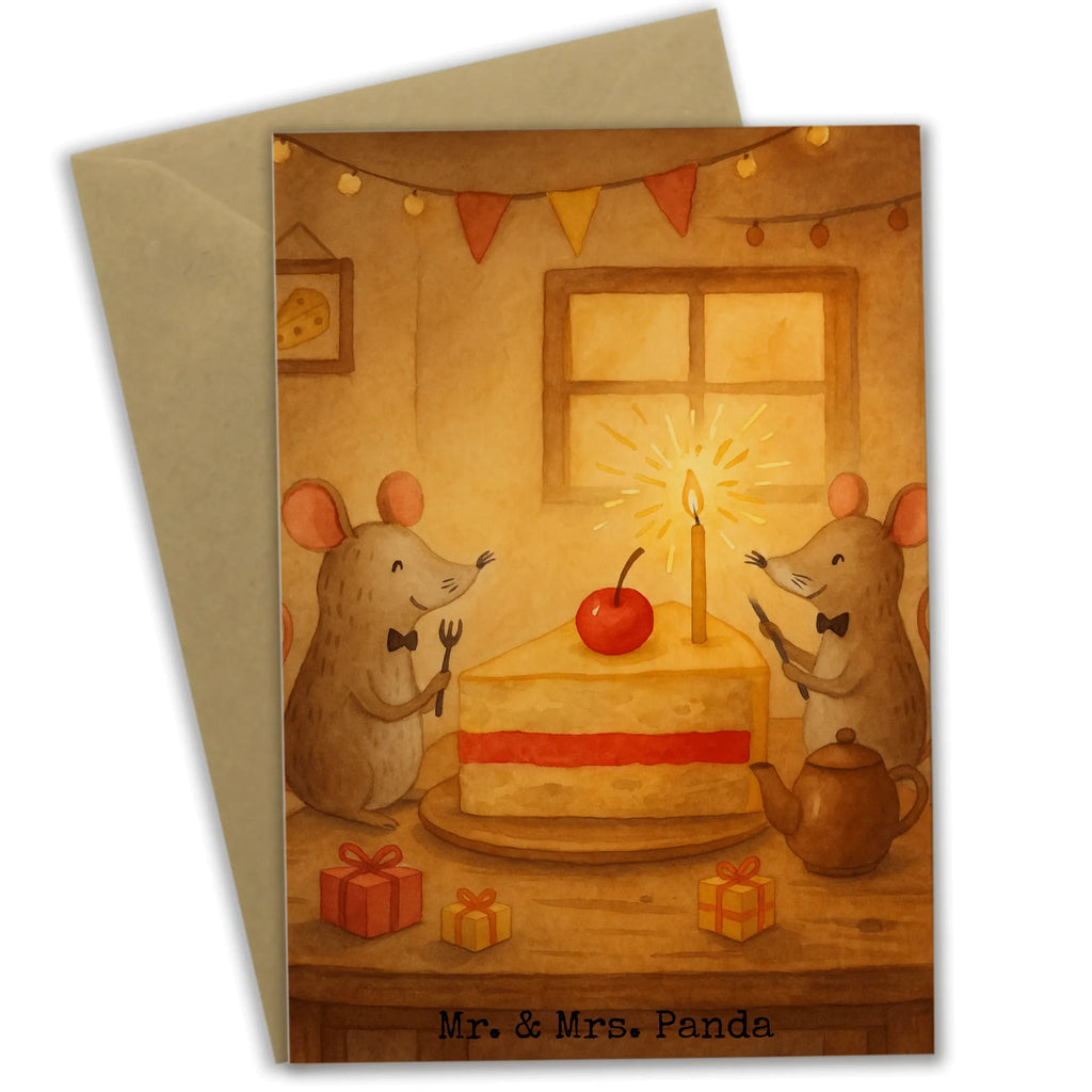 Kartka okolicznościowa myszy ciasto Design Urodziny, prezent urodzinowy, prezent