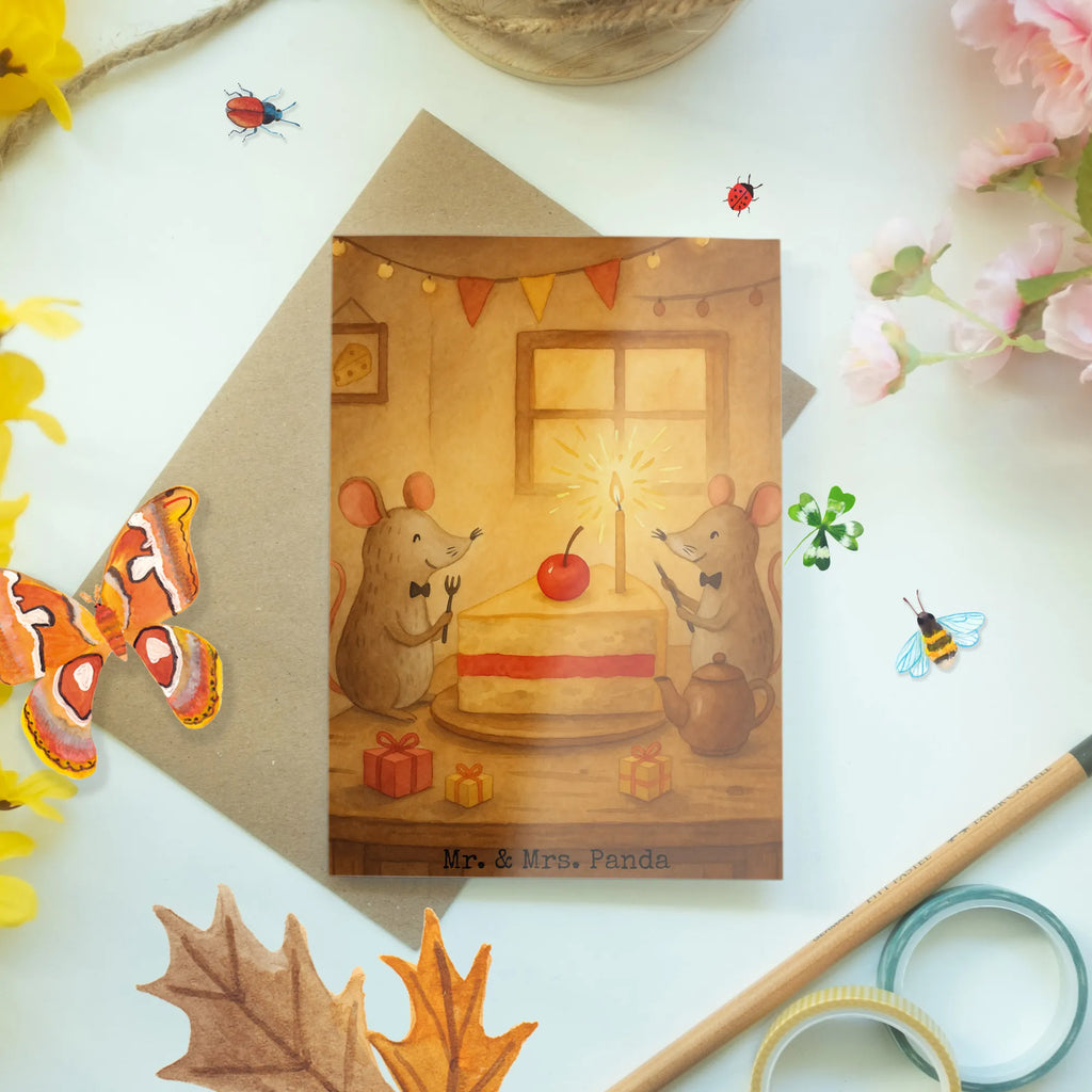 Kartka okolicznościowa myszy ciasto Design Urodziny, prezent urodzinowy, prezent