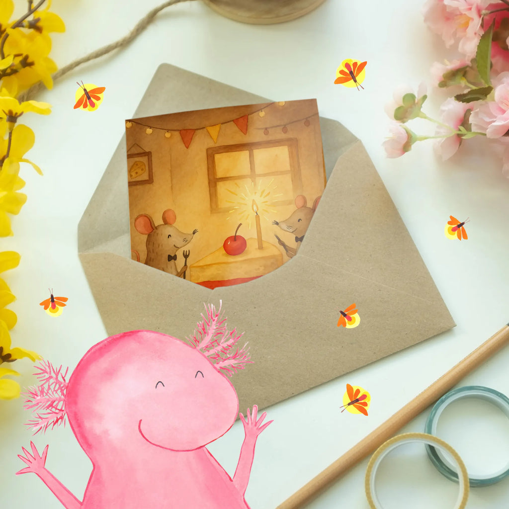 Kartka okolicznościowa myszy ciasto Design Urodziny, prezent urodzinowy, prezent