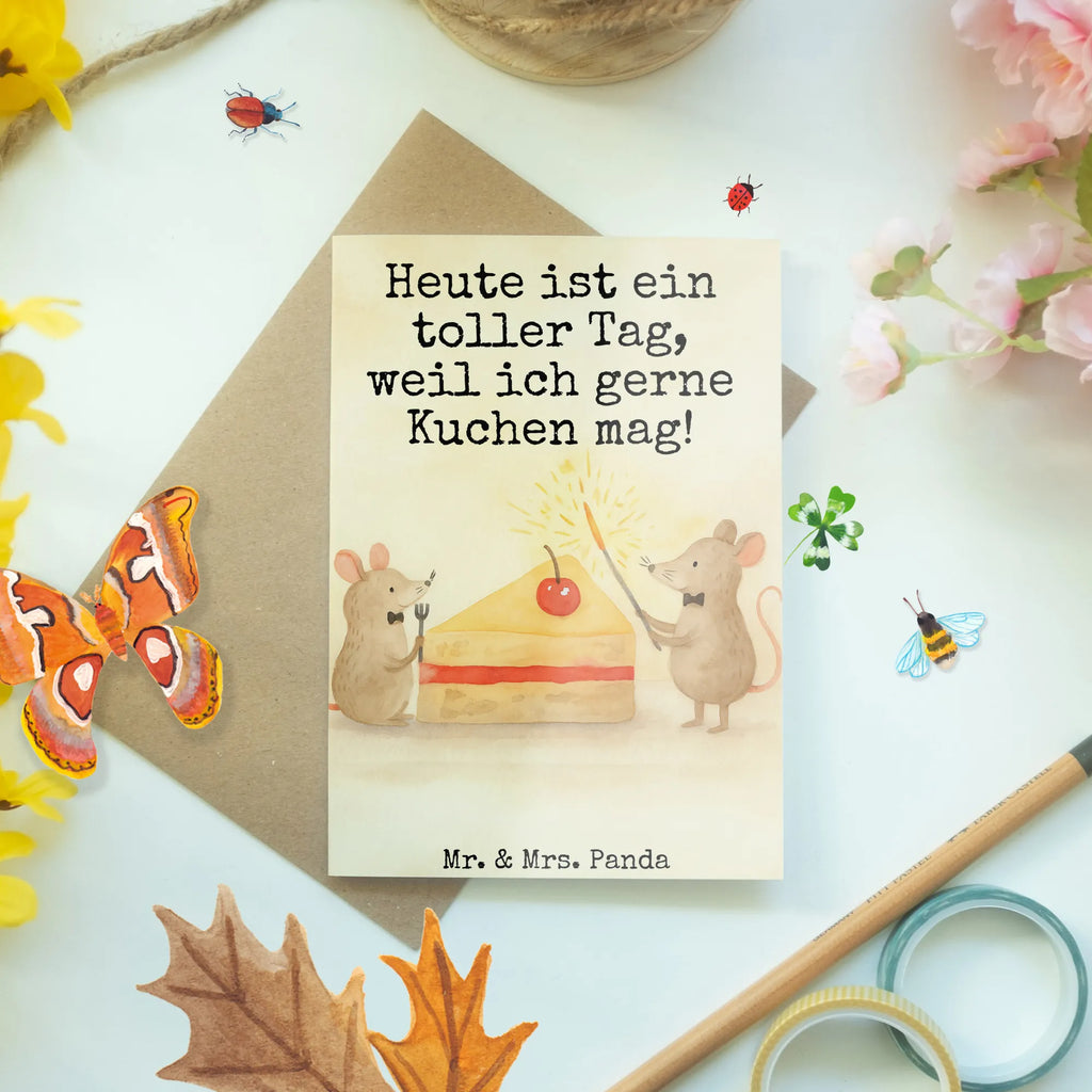 Kartka okolicznościowa myszy ciasto Design Urodziny, prezent urodzinowy, prezent