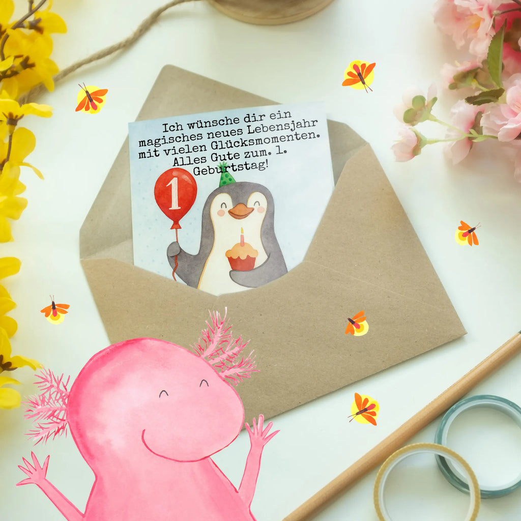 Grußkarte 1. Geburtstag Pinguin Luftballon Design Weihnachten, witzig, Freundin, liebevoll, Opa, Klappkarte, Einladungskarte, Hochzeit, Ansichtskarten, Trauerkarte, Taufe, Karte, Aufmunterung, Mädchen, Ostern, Hochzeitskarte, Glücklich, Geburtstagskarte, Abitur, Freund, Oma, Lieblingsmensch, Papa, Abschluss, Junge, Geschenkideen, Grußkarte, Beileid, Frau, Mama, cool, Glückwunschkarte, Geschenk, Geburtstag, Geburtstagsgeschenk, Happy Birthday, Geburtstage, Pinguin, Geburtstagsfeier