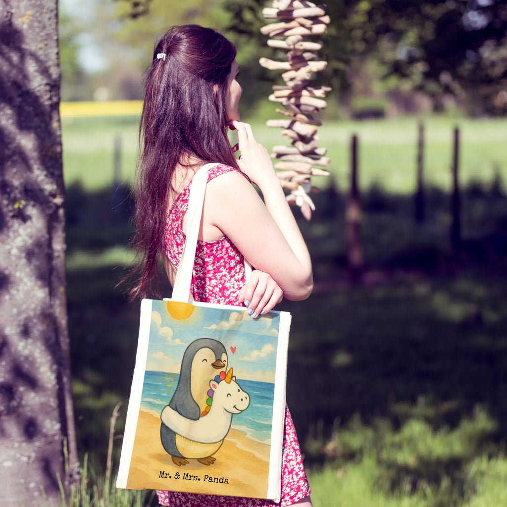 Tote bag Penguin swim ring Design summer themes, vacation themes, products for vacationers, summer products