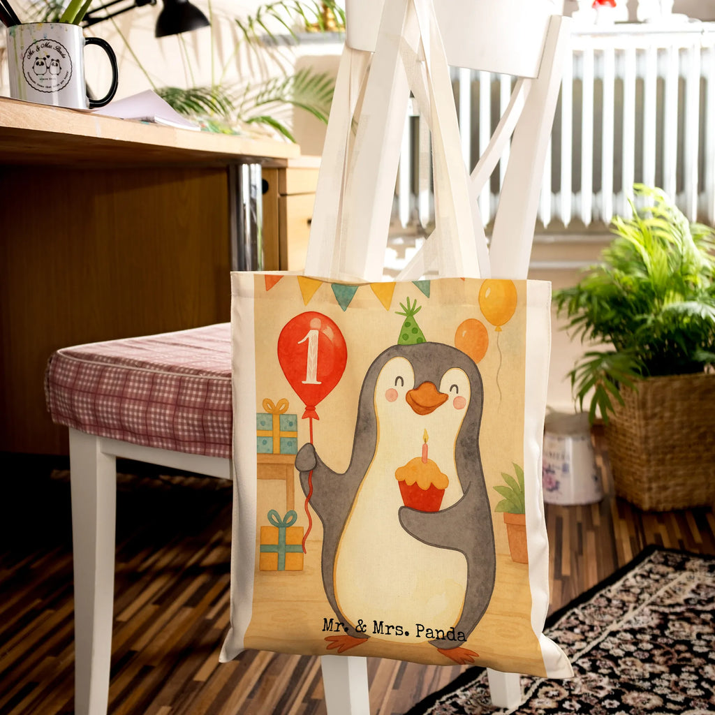 Shopper 1. Geburtstag Pinguin Luftballon Design Umhängetasche, unitasche, Badetasche, Schultertasche, büchertasche, Tasche, Einkaufsbeutel, Statementbeutel, baumwollbeutel, Einkaufstüte, Alltagstasche, Laptoptasche, Beuteltasche, Strandtasche, Shopper, Stoffbeutel, Henkeltasche, tote bag, Stofftasche, Tüte, Baumwolltasche, Beutel, Tragetasche, Leinentasche, uni tasche, Einkaufstasche, shopping tasche, bedruckte tasche, Jutebeutel, Schultasche, Jutetasche, Geschenk, Geburtstag, Geburtstagsgeschenk, Geburtstage, Pinguin, Geburtstagsfeier, Happy Birthday