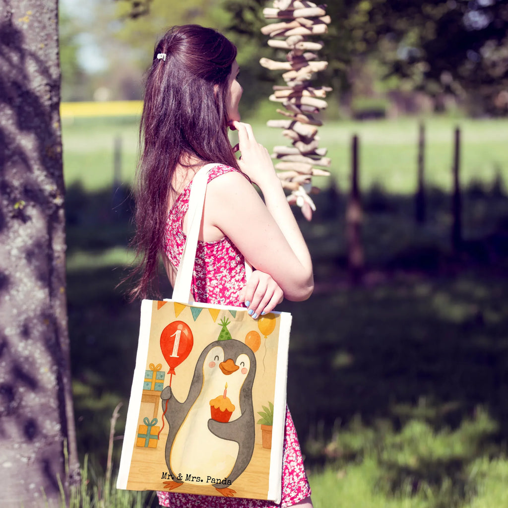 Shopper 1. Geburtstag Pinguin Luftballon Design Umhängetasche, unitasche, Badetasche, Schultertasche, büchertasche, Tasche, Einkaufsbeutel, Statementbeutel, baumwollbeutel, Einkaufstüte, Alltagstasche, Laptoptasche, Beuteltasche, Strandtasche, Shopper, Stoffbeutel, Henkeltasche, tote bag, Stofftasche, Tüte, Baumwolltasche, Beutel, Tragetasche, Leinentasche, uni tasche, Einkaufstasche, shopping tasche, bedruckte tasche, Jutebeutel, Schultasche, Jutetasche, Geschenk, Geburtstag, Geburtstagsgeschenk, Geburtstage, Pinguin, Geburtstagsfeier, Happy Birthday
