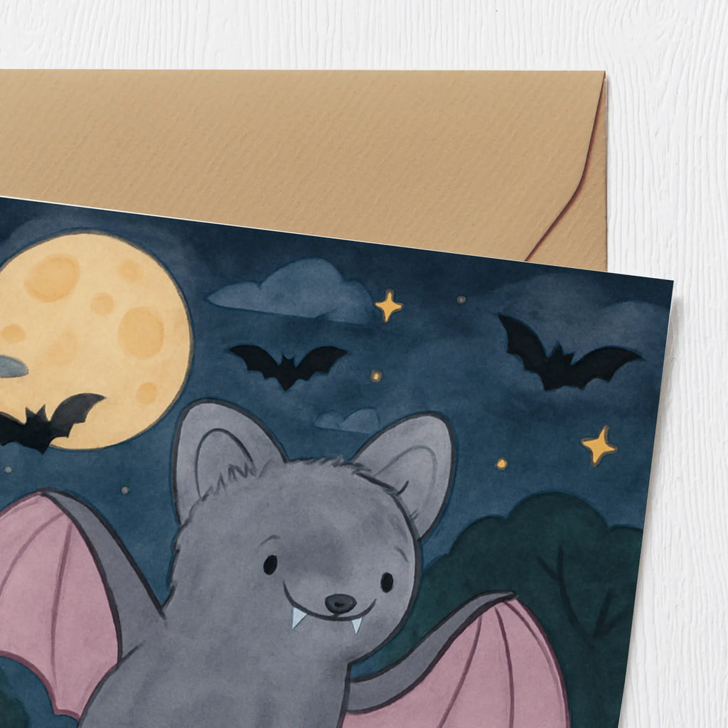 Deluxe Karte Fledermaus Erschrecken Design Grußkarte, weihnachtskarte, Klappkarte, sprüche karten, lustige karten, Hochwertige Grußkarte, Gutscheinkarte, Hochzeitskarte, quadratische karte, geburtskarte, Karte, Geschenkkarte, Dankeskarte, Einladungskarte, Glückwunschkarte, abschiedskarte, Geburtstagskarte, Hochwertige Klappkarte, Dekoration, Geschenke, Schenken, Deko, Halloween, Martinssingen
