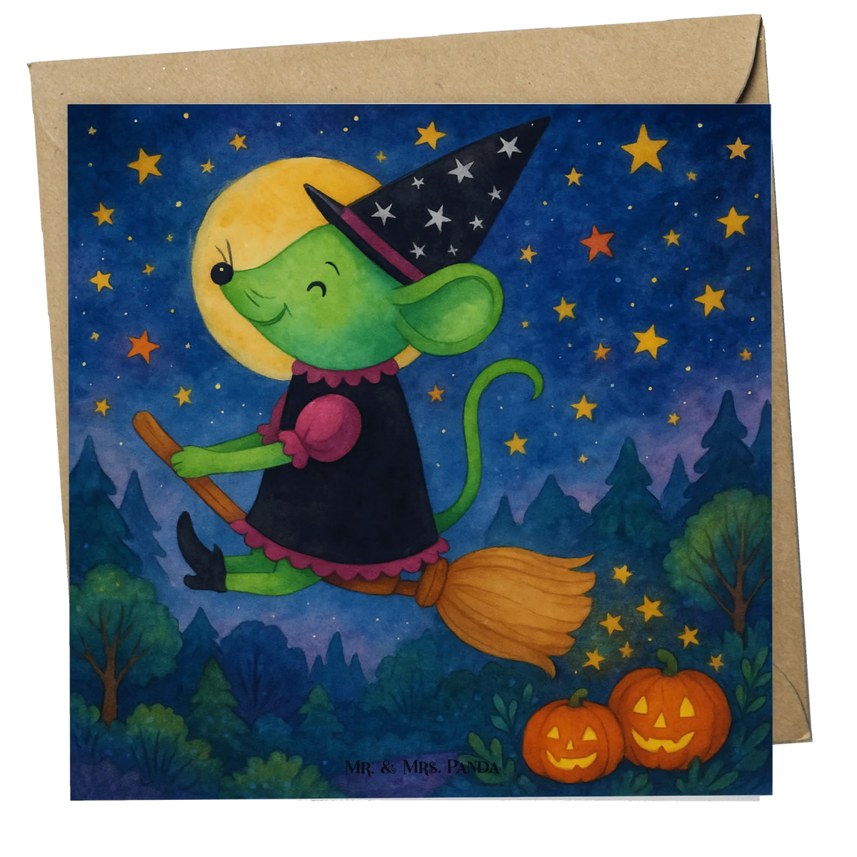 Deluxe Card Witch Flies Design decoration, gifts, Martin singing, decor, giving