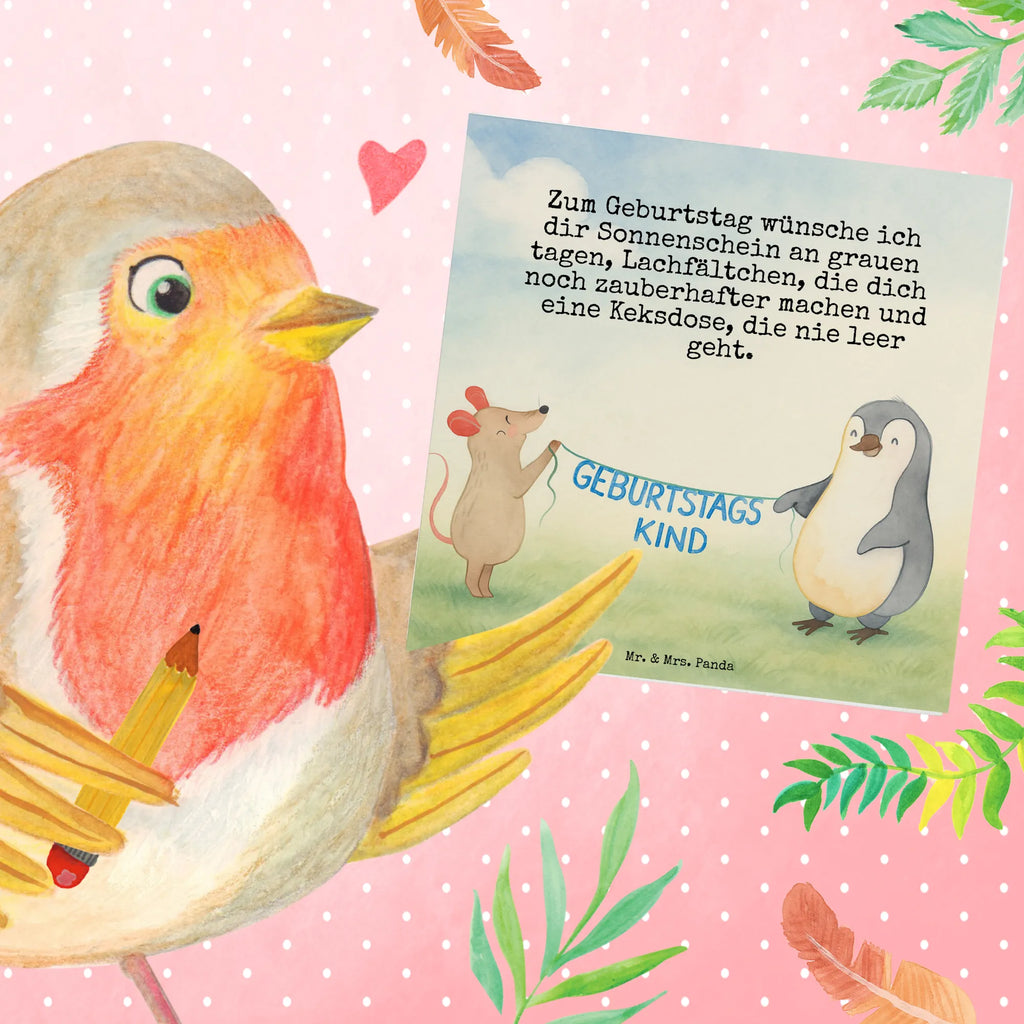 Karta Deluxe Mysz Pingwin urodziny Design Urodziny, prezent urodzinowy, prezent