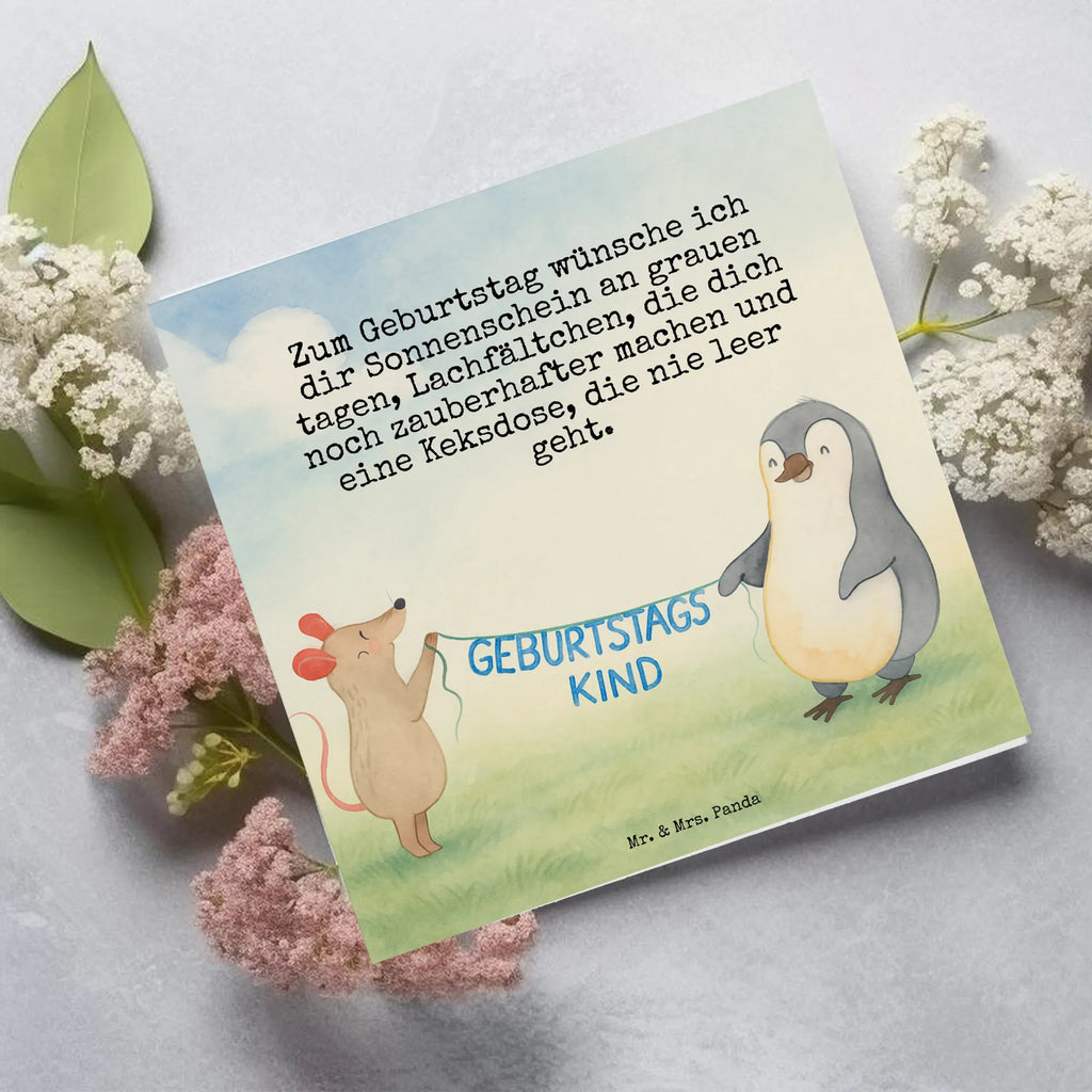 Karta Deluxe Mysz Pingwin urodziny Design Urodziny, prezent urodzinowy, prezent