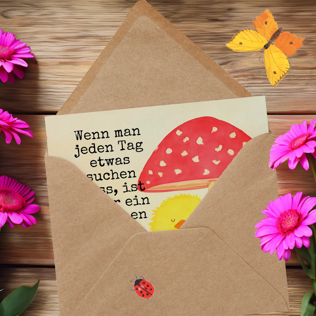 Karta Deluxe pisklę muchomor czerwony Design Wielkanoc, zajączek wielkanocny, prezenty wielkanocne, gniazdo wielkanocne, dekoracje wielkanocne, prezenty na Wielkanoc, prezent wielkanocny, prezenty wielkanocne dla dzieci, Wielkanoc dla dzieci