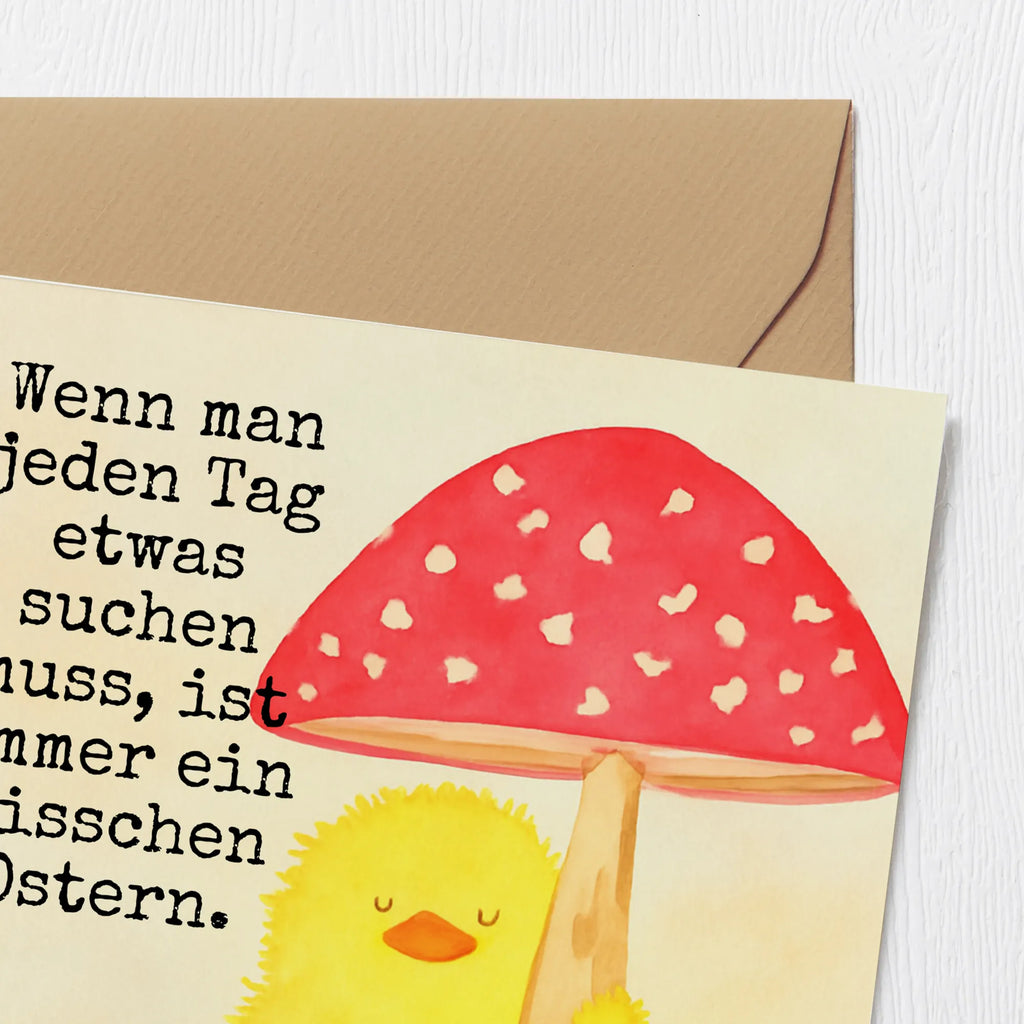 Karta Deluxe pisklę muchomor czerwony Design Wielkanoc, zajączek wielkanocny, prezenty wielkanocne, gniazdo wielkanocne, dekoracje wielkanocne, prezenty na Wielkanoc, prezent wielkanocny, prezenty wielkanocne dla dzieci, Wielkanoc dla dzieci