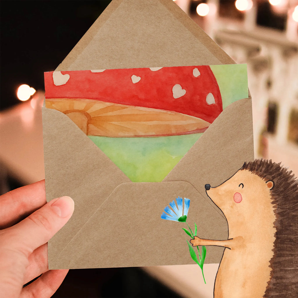 Karta Deluxe pisklę muchomor czerwony Design Wielkanoc, zajączek wielkanocny, prezenty wielkanocne, gniazdo wielkanocne, dekoracje wielkanocne, prezenty na Wielkanoc, prezent wielkanocny, prezenty wielkanocne dla dzieci, Wielkanoc dla dzieci