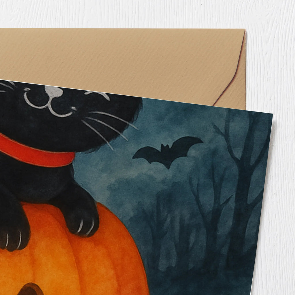 Karta Deluxe Czarna Kot Design dekoracja, dekoracje, prezenty, dawanie