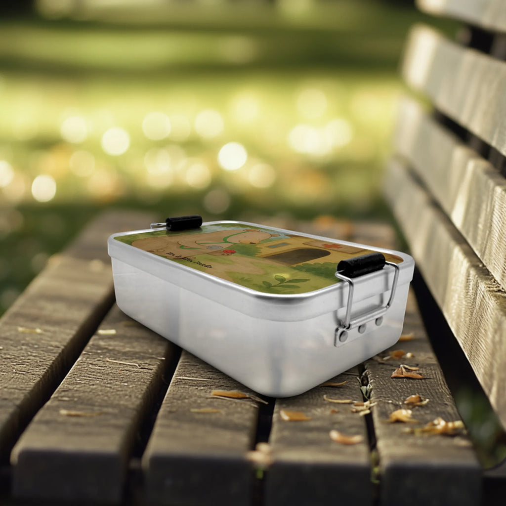 Metal Lunchbox bear Physician Design teddy bear, cuddly toy, Doctor