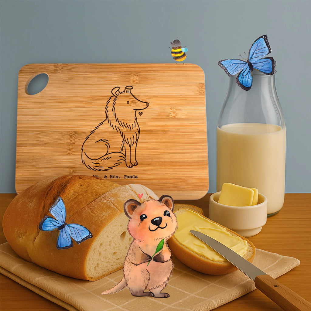 Bambus - deska do krojenia długowłosy collie Chwila dawanie, prezent, Pies, rasa psa, pies rasowy, właściciel psa, miłośnik zwierząt, szczeniak