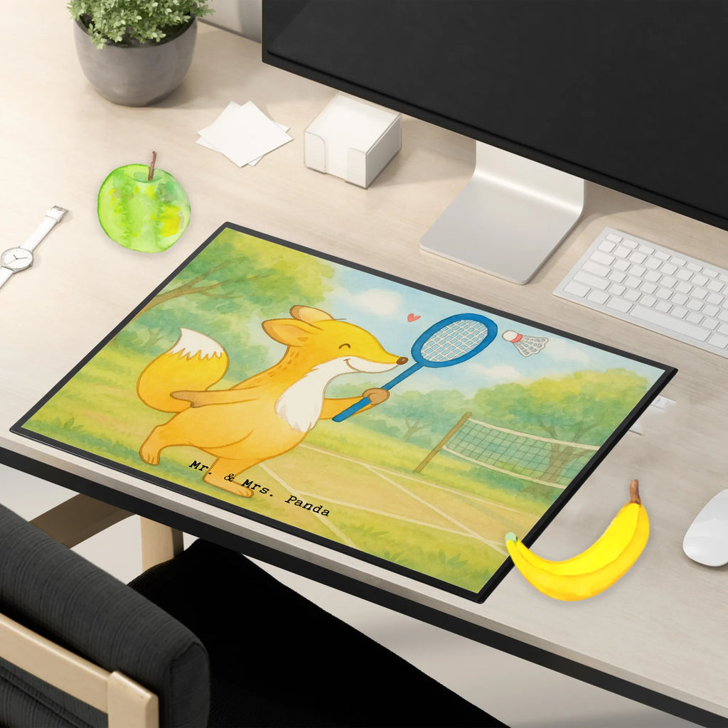 Podkładka na biurko lis grać w badmintona Design Prezent, Dyscyplina sportowa, Darować, Dziękuję, Dzięki, Wyróżnienie, Wygrana, Sportowiec