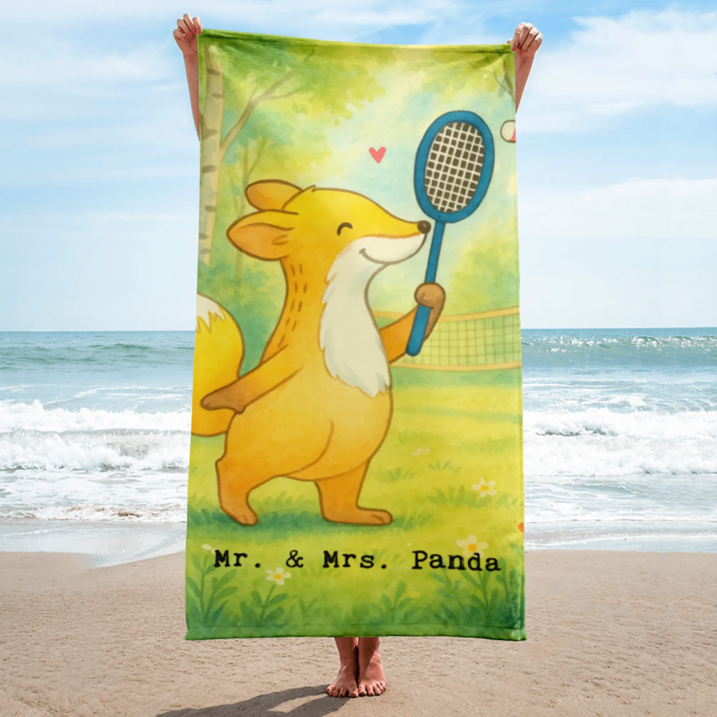 XL ręcznik kąpielowy lis grać w badmintona Design Prezent, Dyscyplina sportowa, Darować, Dziękuję, Dzięki, Wyróżnienie, Wygrana, Sportowiec