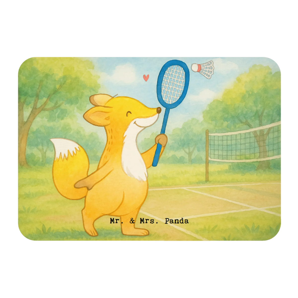 Magnet Fox play badminton Design magnetic board, office magnet, refrigerator magnets, refrigerator magnet, calendar magnet, magnet, Gift, giving, thank you, award, profit, athlete, Play shuttlecock