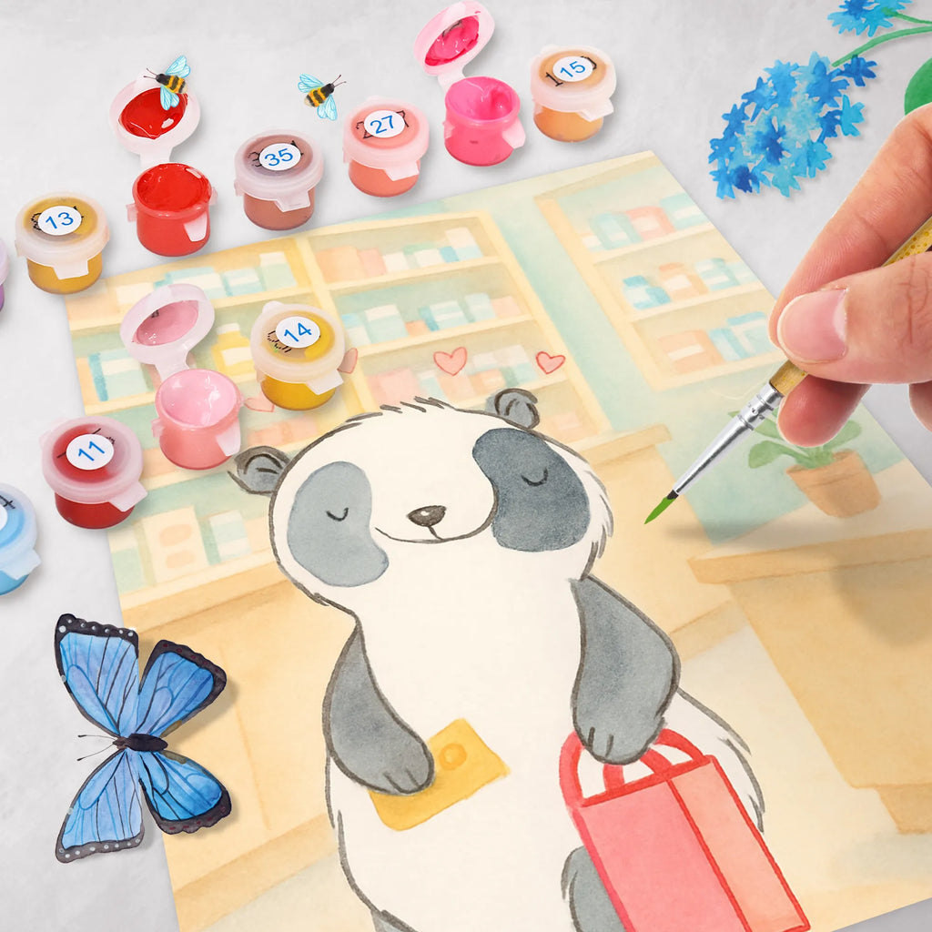 Paint by Numbers panda Shopping Design Gift, giving, thank you, award, profit, athlete
