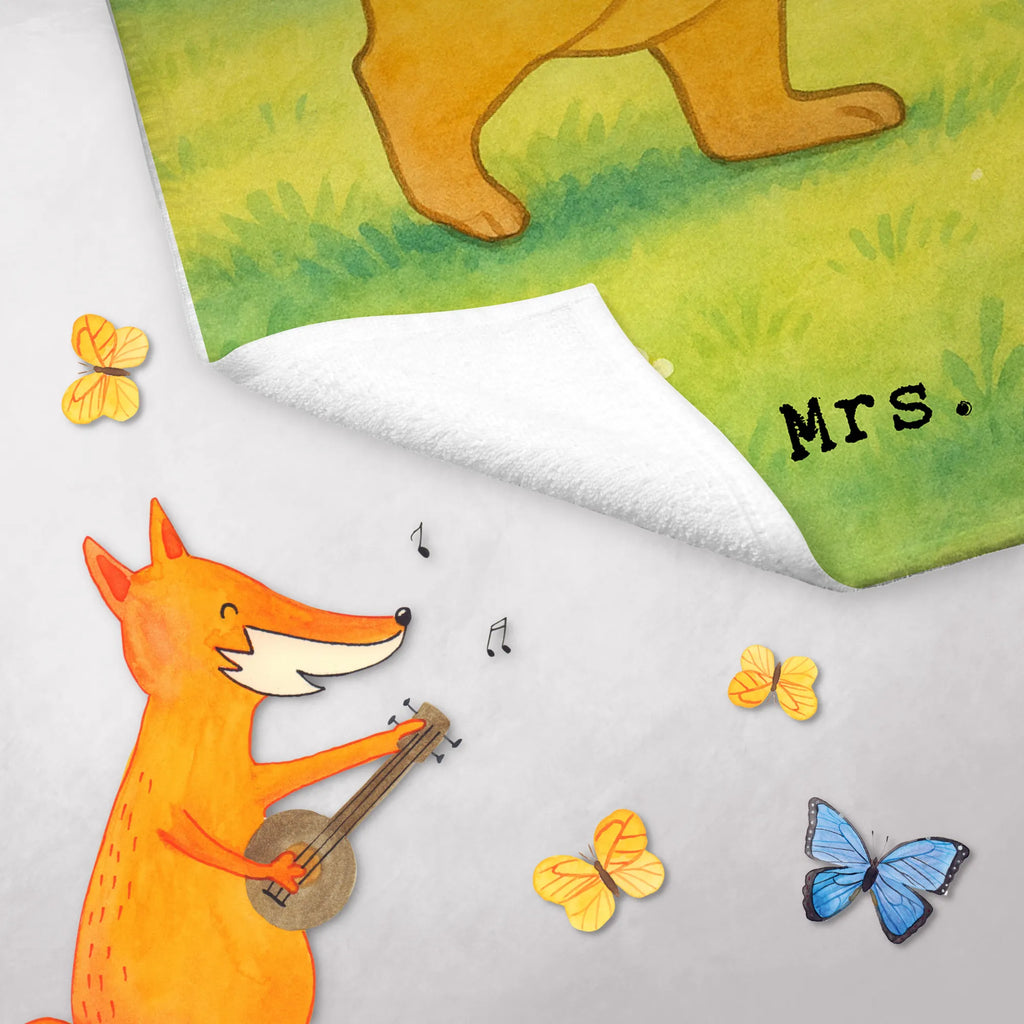 Guest towel Fox play badminton Design Gift, giving, thank you, award, profit, athlete, Play shuttlecock