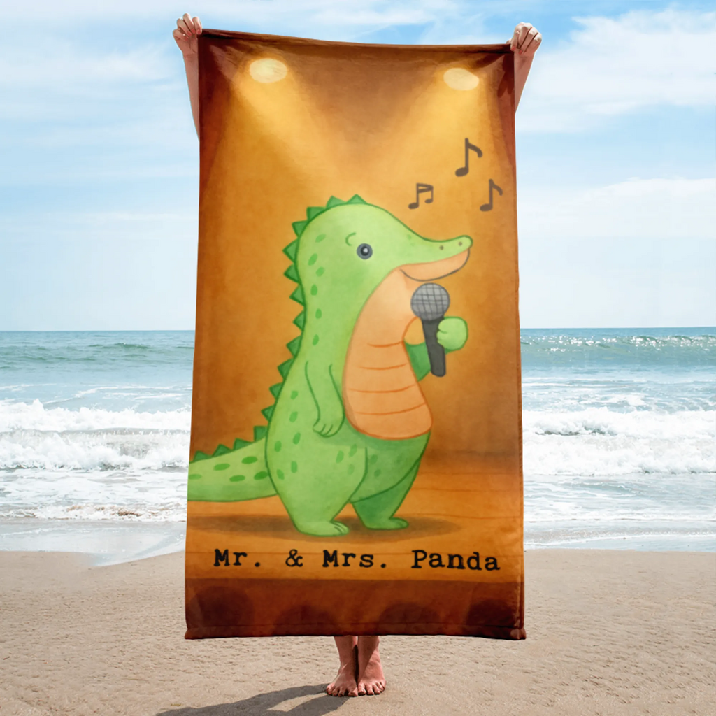 XL bath towel crocodile To sing Design spa towel, luxury bath sheet, extra large swim towel, oversized towel, XL bath towel, large beach towel, Gift, giving, thank you, award, profit, athlete, Singing, vocals, live performance, hobby singers