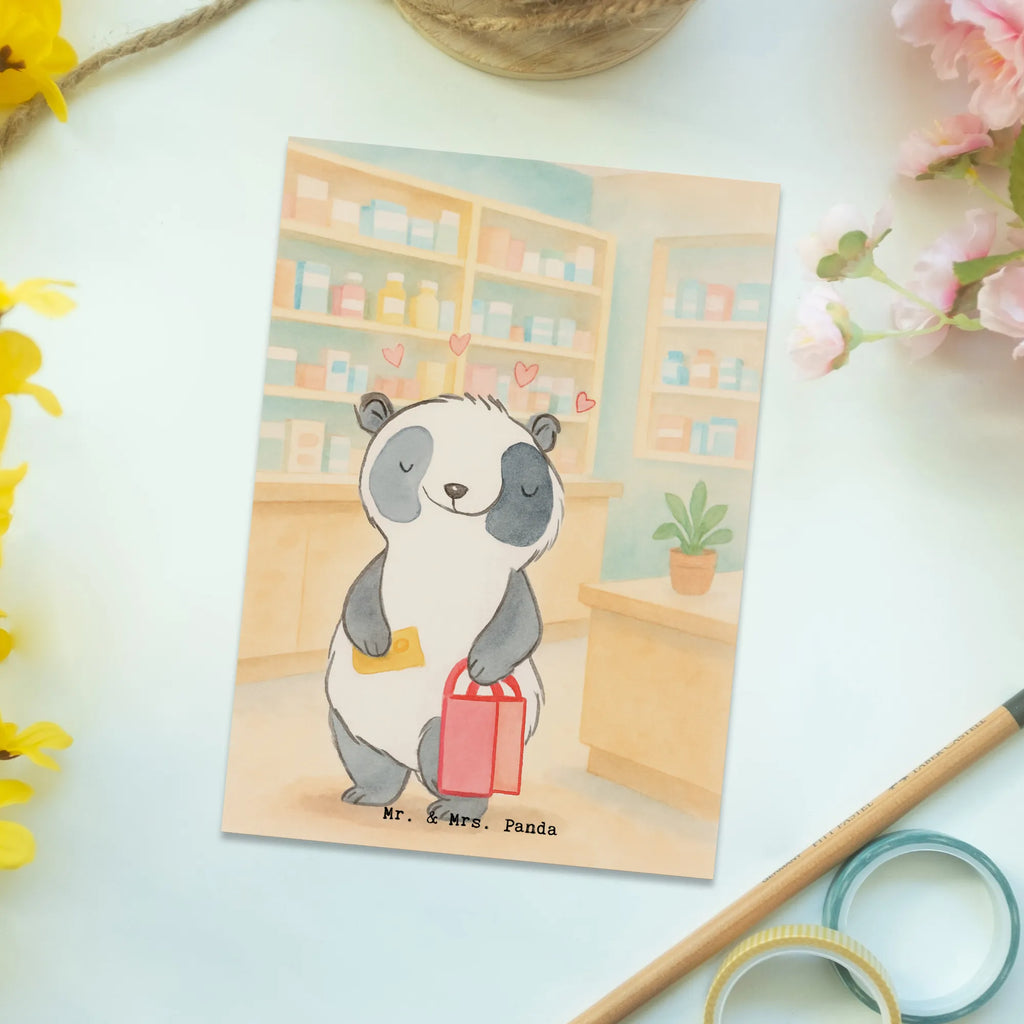 Postcard panda Shopping Design Gift, giving, thank you, award, profit, athlete