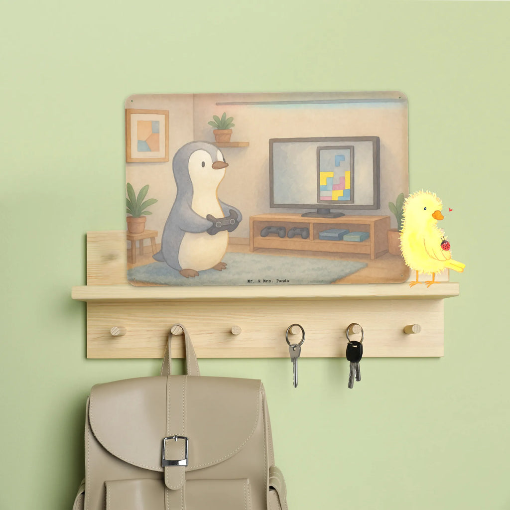 Metalowy szyld pingwin grać Design Prezent, Dyscyplina sportowa, Darować, Dziękuję, Dzięki, Wyróżnienie, Wygrana, Sportowiec