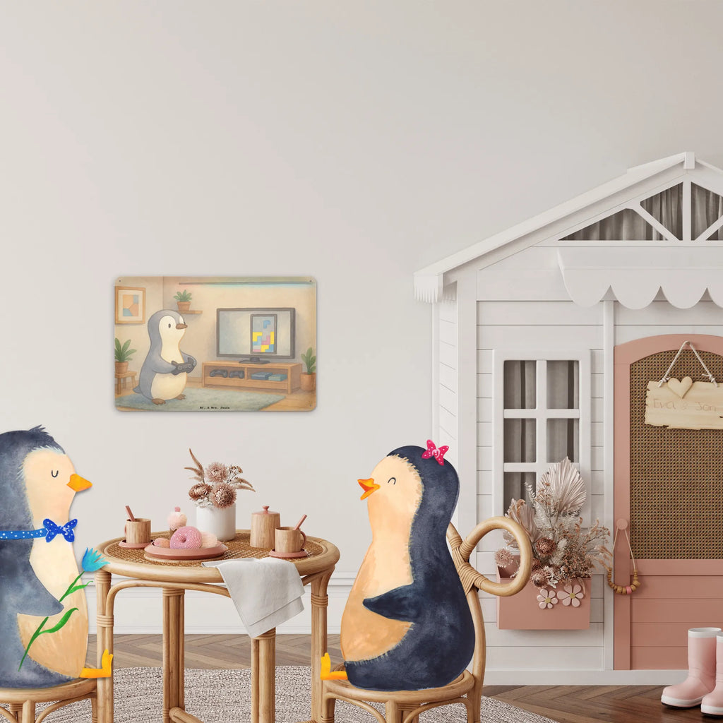 Metalowy szyld pingwin grać Design Prezent, Dyscyplina sportowa, Darować, Dziękuję, Dzięki, Wyróżnienie, Wygrana, Sportowiec