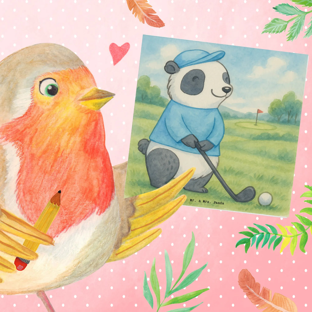 Karta Deluxe Panda gra w golfa Design Prezent, Dyscyplina sportowa, Darować, Dziękuję, Dzięki, Wyróżnienie, Wygrana, Sportowiec